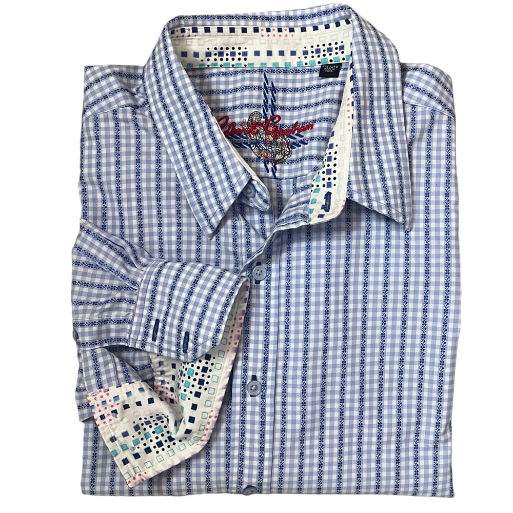 Blue Checked Men’s Button-Up Shirt
